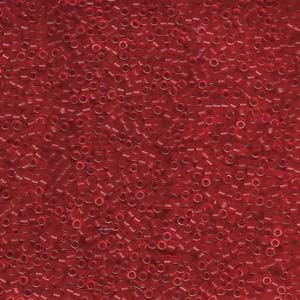 Size 11/0 Miyuki Delica Beads - Matt Transparent Red - Riverside Beads