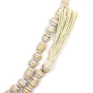 Wood Barrel Beads - White - Riverside Beads