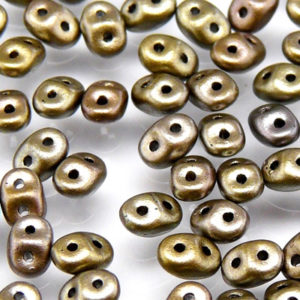 Czech SuperDuos 10g Tube - Crystal Grey Rainbow - Riverside Beads
