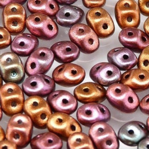 Czech SuperDuos 10g Tube - Crystal Violet Rainbow - Riverside Beads
