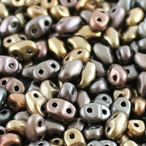 Czech MiniDuos 10g Tube - Crystal Grey Rainbow - Riverside Beads