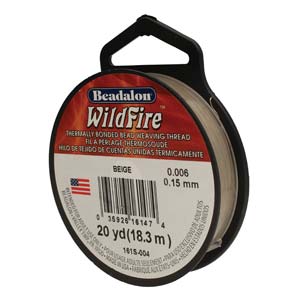 Wildfire Bonded Bead Weaving Thread - Beige 0.15mm - 0.006in - Riverside Beads