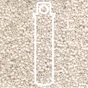 Size 11/0 Miyuki Delica Seed Beads - Opaque White - Riverside Beads