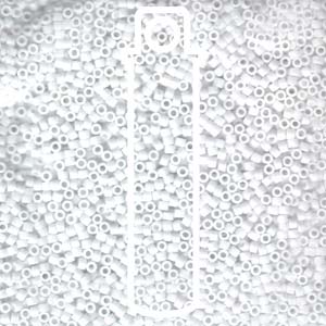 Size 11/0 Miyuki Delica Beads - Opaque Chalk White - Riverside Beads