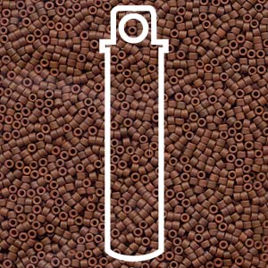 Size 11/0 Miyuki Delica Beads - Matt Opaque Sienna - Riverside Beads