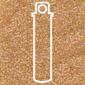 Size 11/0 Miyuki Delica Beads - Matte Cantaloupe AB - Riverside Beads