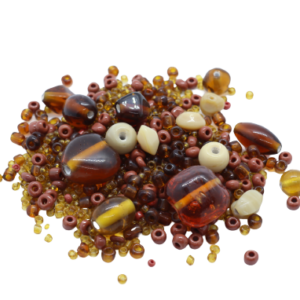 Mixed Large Indian Glass Beads - Brown - Riverside Beads