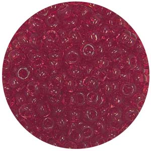 Size 10/0 Preciosa Seed Beads - Transparent Red - Riverside Beads
