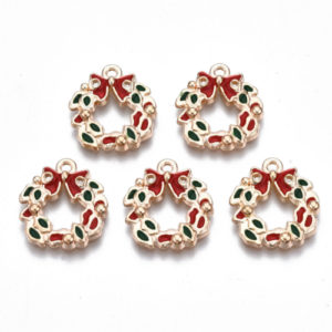 Enamel Wreath Charms - Riverside Beads