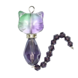 Purple Beaded Cat - Riverside Beads