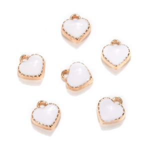 Small Enamel Heart Beads - Riverside Beads
