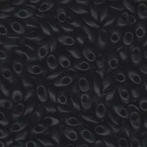 Long Magatamas Matte Black - Riverside Beads