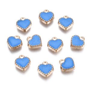 Small Enamel Heart Charms - Riverside Beads