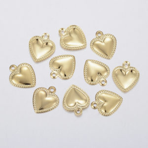 Gold Heart Charms - Riverside Beads