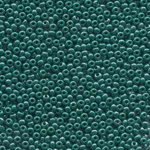 Size 6/0 Preciosa Seed Beads - Opaque Dark Green - Riverside Beads