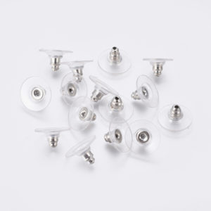 Silver Earring Backs with Pad - Riverside Beads