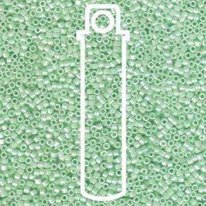 Size 11/0 Miyuki Delica Seed Beads - Opaque Light Mint Ceylon - DB1536 - Riverside Beads