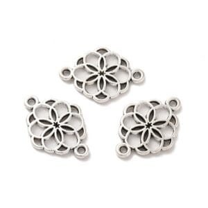 Double Flower Charm Link Connectors