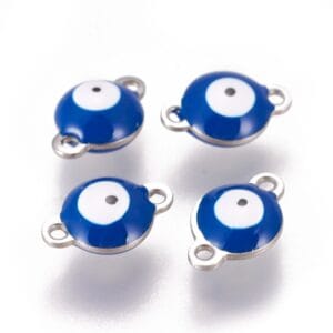 Enamel Evil Eye Charm Link Connectors
