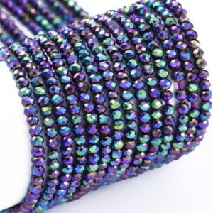 2mm Crystal Rondelle Bead Purple