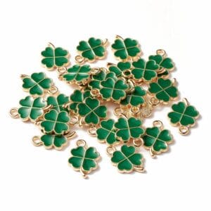 Enamel Four Leaf Clover Charms