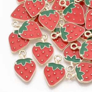 Enamel Strawberry Charms