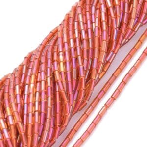 Glass Tube Bead Orange