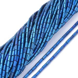 Glass Tube Bead Blue