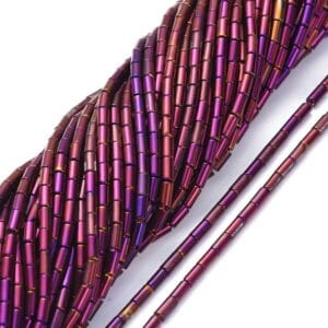 Glass Tube Bead Purple