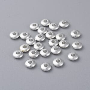 6mm Rondelle Spacer Beads Silver