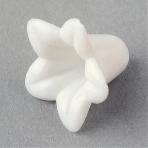 Acrylic Lucite Flower Bead - Solid White - Riverside Beads