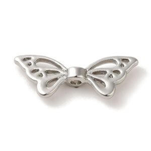 Open butterfly wing in a platinum silver colour
