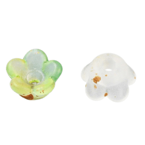 6x3 Lucite Green Flower Bead