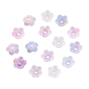 6x3mm Lucite Flower Bead with Gold Foil