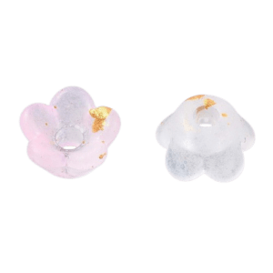 6x3mm Lucite Flower Bead with Gold Foil