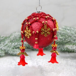 Angel Bauble Nets Kit - Red - Riverside Beads
