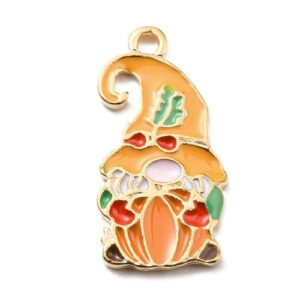 Enamel Gnome Pumpkin Charms - Riverside Beads