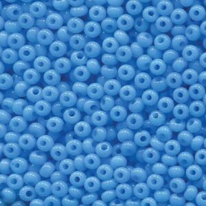 Size 6/0 Preciosa Seed Beads - Aqua Opal Solgel. A bright and vibrant size 6 seed bead.