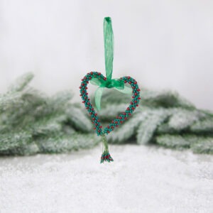 Beaded Kumihimo Heart Decoration