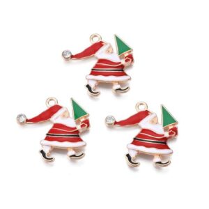 Enamel Santa With Tree - Riverside Beads
